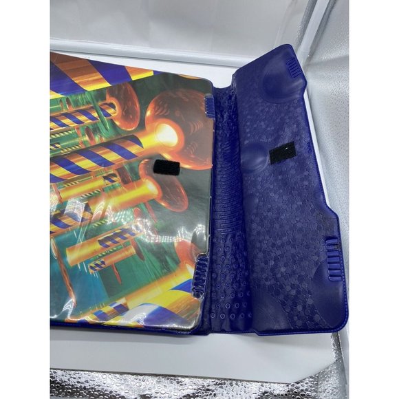 Mead Trapper Keeper 3 Ring Portfolio Notebook Blue Designer Hook Loop Closer - Picture 4 of 9